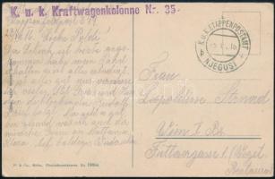 1916 Képeslap / Postcard K.u.k. Kraftwagenkolonne Nr. 35 + EP NJEGUSI b