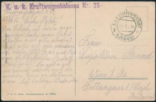 1916 Képeslap / Postcard "K.u.k. Kraftwagenkolonne Nr. 35" + "EP NJEGUSI b", Postcard "K.u.k. Kraftwagenkolonne Nr. 35" + "EP NJEGUSI b"