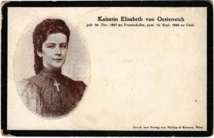 1899 (Vorläufer) Erzsébet királyné (Sissi) gyászlapja 1837-1898 / Kaiserin Elisabeth von Österreich / Obituary card of Empress Elisabeth of Austria (Sisi) (EB)