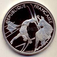 Franciaország 1990. 100Fr Ag "Téli olimpia-szabadstílusú sí" T:PP