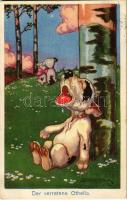 1925 Der verratene Othello / dog art postcard s: Scrilli