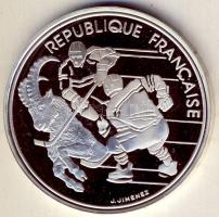 Franciaország 1991. 100Fr Ag "Olimpia-jégkorong" T:PP