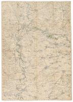 Zenta és környékének katonai térképe, vászontérkép, 57×40 cm