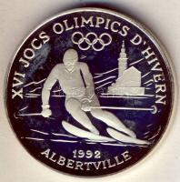 Andorra 1989. 10D Ag "Olimpia-síelés" T:PP Csak 15.000db!