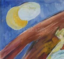 M. Makkai Piroska (1910-1998): Szürreális álom. Vegyes technika, papír, jelzés nélkül, 23x18 cm. Dek...