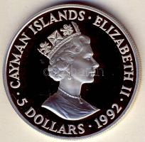 Kajmán-szigetek 1992. 5$ Ag "Olimpia-kerékpár" T:PP