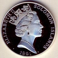 Salamon szigetek 1991. 10$ Ag "Olimpia-futás" T:PP