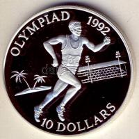 Salamon szigetek 1991. 10$ Ag "Olimpia-futás" T:PP