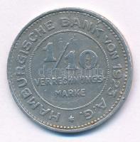 Németország / Weimari Köztársaság / Hamburg 1923. 1/10M Al szükségpénz T:3 Germany / Weimar Republic / Hamburg 1923. 1/10 Mark Al necessity money (notgeld) C:F