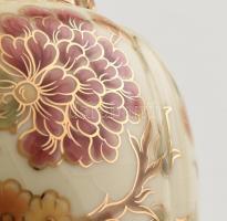 Zsolnay kaspó virágmintás kézzel festett jelzett hibátlan d: 10 cm, m: 10 cm