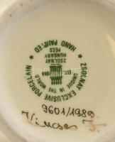 Zsolnay virágmintás váza pár kézzel festett jelzett (Kincses ) hibátlan 26 cm