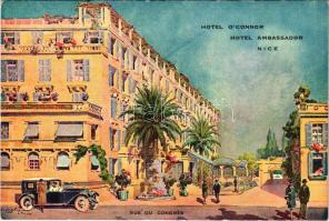 Nice, Nizza; Hotel OConnor, Hotel Ambassador, Rue du Congres / hotels, street view, automobile