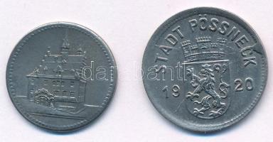 Németország / Weimari Köztársaság / Pössneck 1918. 10pf + 1920. 10pf Fe szükségpénz T:2-
Germany / ...