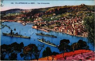 Villefranche-sur-Mer, Vue d'ensemble / French Navy battleships (ázott sarok / wet corner)