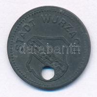 Németország / Weimari Köztársaság / Würzach ~1920. 10pf Zn szükségpénz lyukasztással érvénytelenítve...