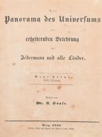 1837 Das Panorama des Universums 1. évfolyam, bekötve. 24 db acélmetszettel, benne Mária Anna és I. ...