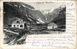1903 Bad Gastein, Erzherzogin Marie Valerie Schutzhaus am Nassfeld bei Badgastein / chalet, tourist house (pinhole)