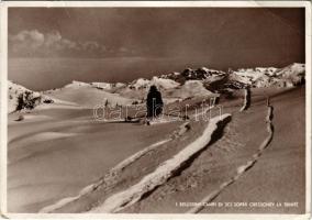 1937 Gressoney-La-Trinité (Aosta), Grand Hotel Busca Thedy. I Bellissimi Campi di Sci Sopra / ski field, winter sport (EB)