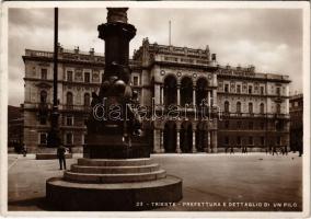 1939 Trieste, Trst; Prefettura e Dettaglio di un Pilo / prefecture, tram (EK)