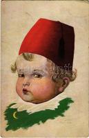 1915 Children art postcard, Turkish military s: Carl Diehl (EB)