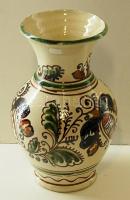 Dekoratív nagyméretű korondi mázas kancsó, magassága 29cm