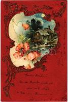1901 Art Nouveau Emb. litho greeting card (EB)