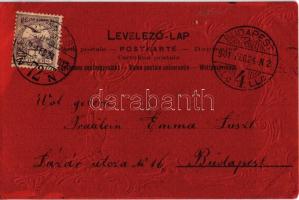 1901 Art Nouveau Emb. litho greeting card (EB)