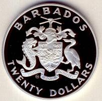 Barbados 1988. 20$ Ag "Olimpia-gátfutás" T:PP Csak 15.000db!