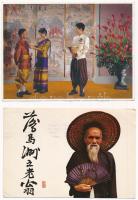 10 db MODERN folklór képeslap / 10 modern folklore motive postcards