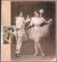 cca 1900 Fedák Sári (1879-1955) színésznő jelmezben, kartonra kasírozott fotó, utólagos színezéssel,...