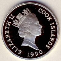 Cook szigetek 1990. 10$ Ag "Olimpia-futás" T:PP