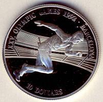 Cook szigetek 1990. 10$ Ag "Olimpia-futás" T:PP