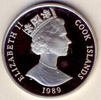 Cook szigetek 1989. 50$ Ag "Olimpia-futás, biatlon" T:PP