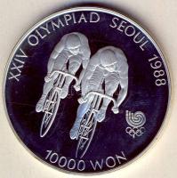 Dél-Korea 1988. 10.000W Ag "Olimpia-kerékpár" T:PP