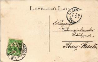 1907 Abaújszántó, Római katolikus templom, Kaszinó (casino), Takarékpénztár. Art Nouveau, floral (EK...