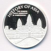Cook-szigetek 2005. 1$ Ag Ázsia történelme - A khmerek megépítik Angkor Watot Kambodzsában kapszulában, tanúsítvánnyal (19,90g/0.999/39mm) T:PP kis ph, karc Cook Islands 2005. 1 Dollar Ag History of Asia - The Khmers build Angkor Wat in Cambodia in capsule with certificate (19,90g/0.999/39mm) C:PP small edge error, scratch