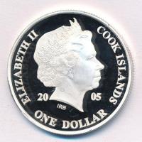 Cook-szigetek 2005. 1$ ezüstözött sárgaréz "Ázsia történelme - A selyemút" kapszulában, ta...