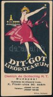 cca 1920-1930 Dit-Got likőr, tea, rum, Dietrich és Gottschlig Rt. számolócédula, Bp., Globus-ny.