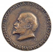 Búza Barna (1910-2010) 1987. "Az Októberi Szocialista Forradalom 70. évfordulóján" bronz emlékérem dísztokban (77mm) T:2,2-