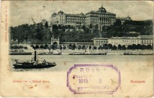 1899 (Vorläufer) Budapest I. Királyi vár, Fiume szálloda, gőzhajó. Divald Károly 10. (kis szakadások / small tears)
