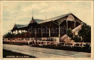 1929 Szeged, az Újszegedi SZAK (Szegedi AK, Szegedi Atlétikai Klub) pályája, sport, irredenta felirat a lelátó oldalán (EK)