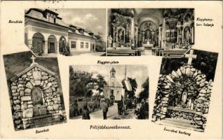 1939 Péliföldszentkereszt (Bajót), Rendház, Kegytemplom, belső, Szentkút, Lourdes-i barlang (EK)