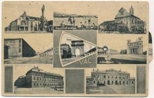 1943 Vác, Rendőrkapitányság és Szentháromság szobor, Strandfürdő, Barátok temploma, Székesegyháza, F...