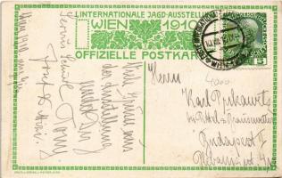 1910 Vienna, Wien, Bécs; I. Internationale Jagd Ausstellung / I. Nemzetközi Vadászati Kiállítás / 1s...