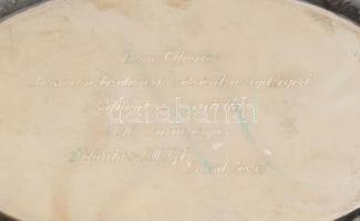 Ezüst (Ag) kínálótál, jelzett, nettó:429g, 30x21cm