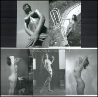 cca 1990 előtti akt felvételek különféle fotósok hagyatékából, ,,Tanulmányok a női testről c. vegyes összeállítás, 9 db mai nagyítás, 15x10 cm