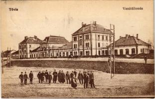 1918 Tövis, Teius; vasútállomás. Vasúti levelezőlapárusítás 3993. / railway station (EK)