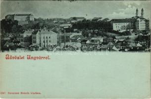 1899 (Vorläufer) Ungvár, Uzshorod, Uzhhorod, Uzhorod; látkép, vár. Szenczer Henrik kiadása / general view, castle (EK)