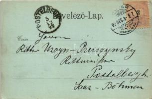 1899 (Vorläufer) Ungvár, Uzshorod, Uzhhorod, Uzhorod; látkép, vár. Szenczer Henrik kiadása / general...