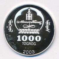Mongólia 2003. 1000T Ag "Ázsia történelme - Edmund Hillary" kapszulában (19,72g/0.999 vagy...
